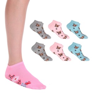 Kit 6 Pares de Meia Feminina Cano Invisível Soquete 33 ao 38