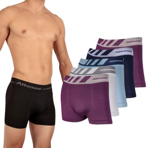 Kit Sortido 5 Cuecas Boxer Poliéster Elastano Masc P M G GG