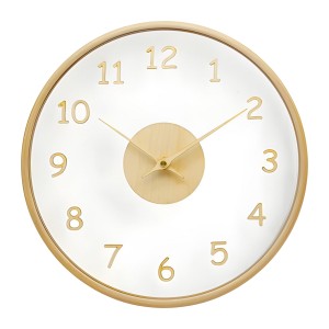 Relógio de Parede de Madeira e Vidro de 30cm Casambiente