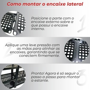 Estante Modular Organizadora Preta 4 Andares Versátil