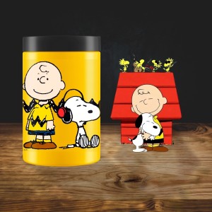 Pote Organizador Amarelo do Snoopy e Charlie Brown 1.5L