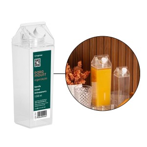 Garrafa Cristal Antivazamento de 1 litro em Poliestireno Transparente