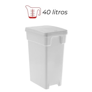 Lixeira Selecta Click Branca de 40 Litros da Paramount