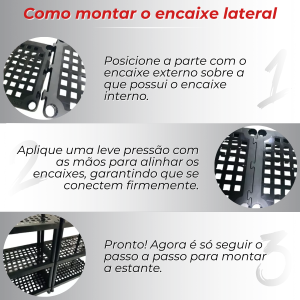 Kit com 2 Estantes Modulares Organizadoras Preta 4 Andares
