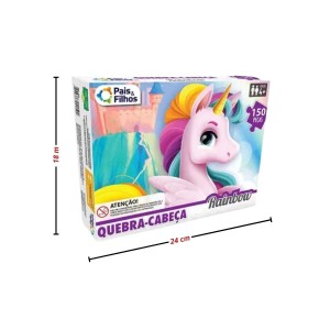 Quebra-Cabeças Rainbow Unicórnio 150 Peças Pais & Filhos