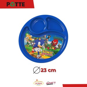 Prato Infantil Sonic 3 Divisórias - Organizado e Divertido
