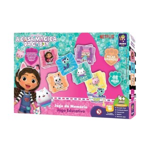Jogo da Memória A Casa Mágica da Gabby com 24 pçs
